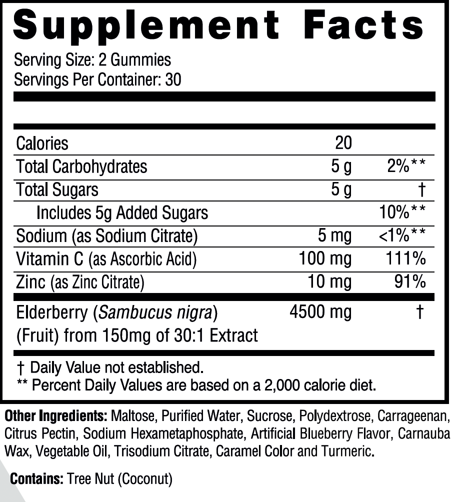 Elderberry Vitamin C & Zinc Gummies