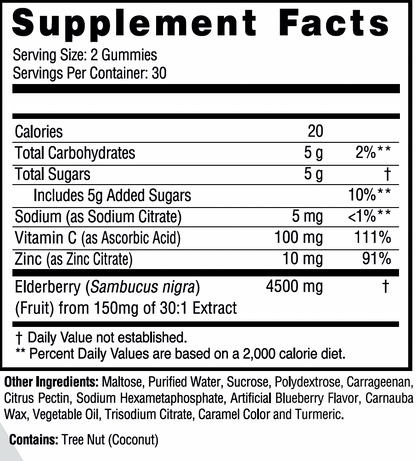 Elderberry Vitamin C & Zinc Gummies
